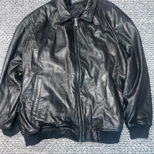 Rocawear Black Leather Bomber Jacket